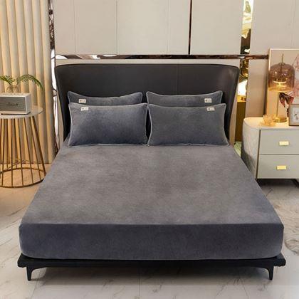 Obrázok z Mikroplyšové prestieradlo 180 x 200 cm  - tmavo šedé