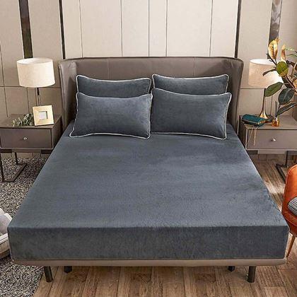 Obrázok z Mikroplyšové prestieradlo 180 x 200 cm  - tmavo šedé