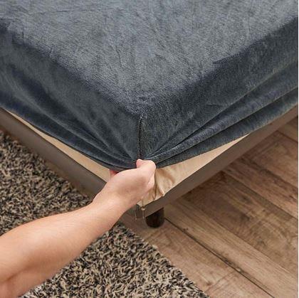 Obrázok z Mikroplyšové prestieradlo 180 x 200 cm  - tmavo šedé