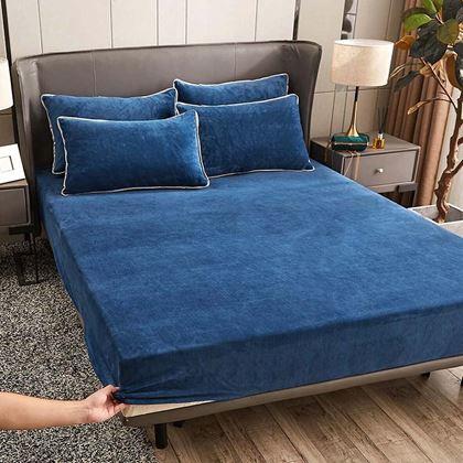 Obrázok z Mikroplyšové prestieradlo 180 x 200 cm  - tmavo modré