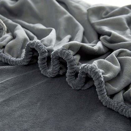 Obrázok z Mikroplyšové prestieradlo 180 x 200 cm  - tmavo šedé