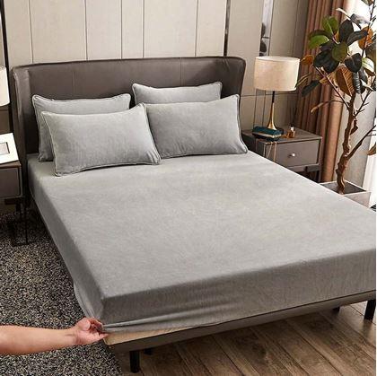 Obrázok z Mikroplyšové prestieradlo 90 x 200 cm  - svetlo šedé