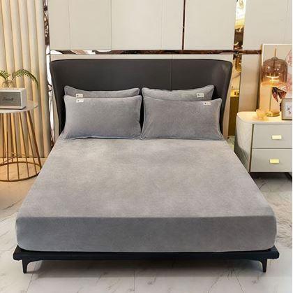 Obrázok z Mikroplyšové prestieradlo 90 x 200 cm  - svetlo šedé