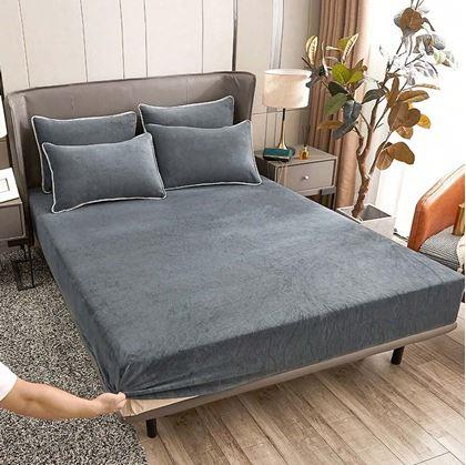 Obrázok z Mikroplyšové prestieradlo 90 x 200 cm  - tmavo šedé