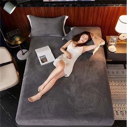 Obrázok z Mikroplyšové prestieradlo 90 x 200 cm  - tmavo šedé