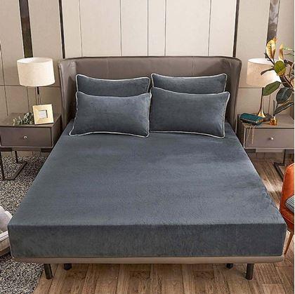 Obrázok z Mikroplyšové prestieradlo 90 x 200 cm  - tmavo šedé