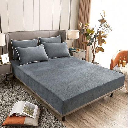Obrázok z Mikroplyšové prestieradlo 90 x 200 cm  - tmavo šedé