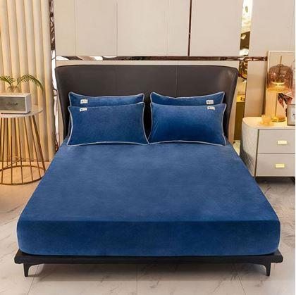Obrázok z Mikroplyšové prestieradlo 90 x 200 cm  - tmavo modré