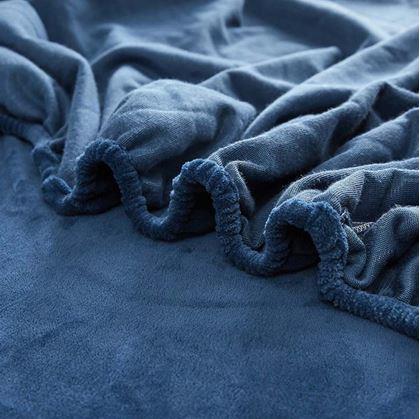 Obrázok z Mikroplyšové prestieradlo 90 x 200 cm  - tmavo modré