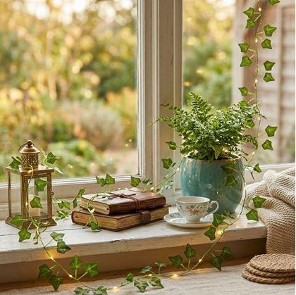 Obrázok z Svetelná reťaz 2 m - zelené listy