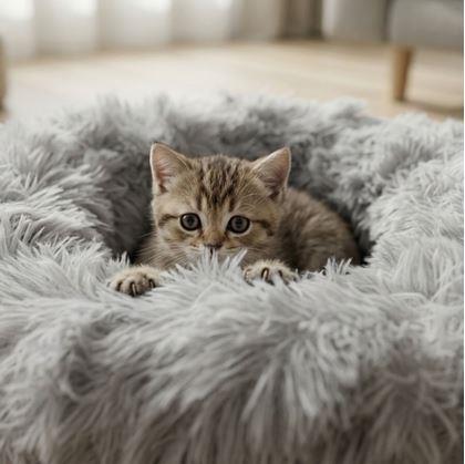 Obrázok z Chlpatý pelech pre mačky, priemer 40 cm