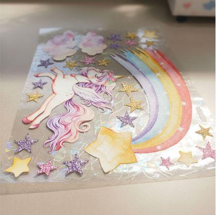 Obrázok z Detská nálepka na okno - jednorožec