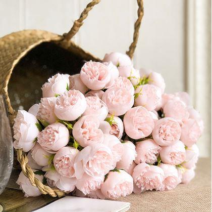 Obrázok z Umelá kytica - pivonka, 9 stoniek