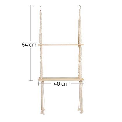 Obrázok z Závesná macrame polička, 2 poschodia