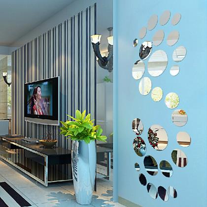 Obrázok z Nálepky na stenu/zrkadlo - kolieska 32 ks