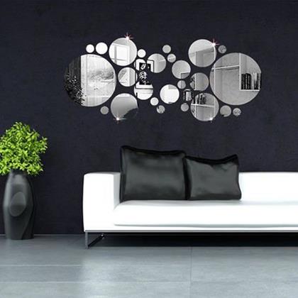 Obrázok z Nálepky na stenu/zrkadlo - kolieska 32 ks