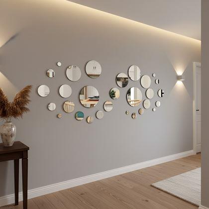 Obrázok z Nálepky na stenu/zrkadlo - kolieska 32 ks