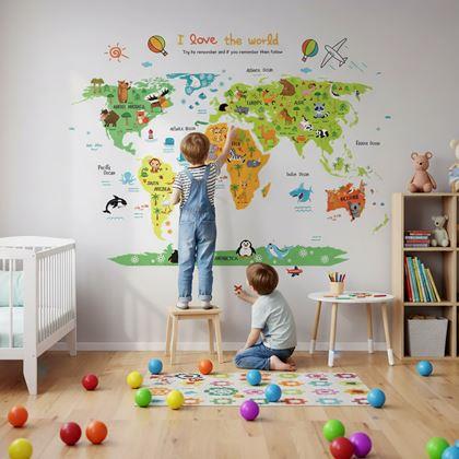 Obrázok z Samolepka na stenu - detská mapa sveta