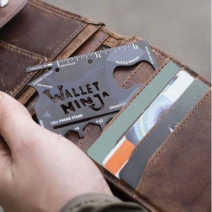 Obrázok z Oceľová multifunkčná karta Wallet Ninja 18v1