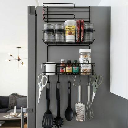 Obrázok Kovový organizér na chladničku čierny