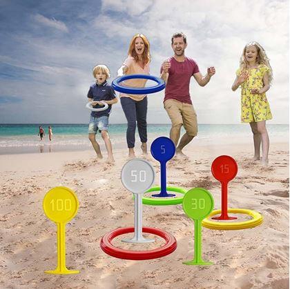 Obrázok z Hra hádzania krúžkov s kolíkmi do zeme