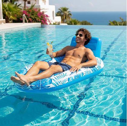 Obrázok z Nafukovacie kreslo do vody s držiakmi na nápoje