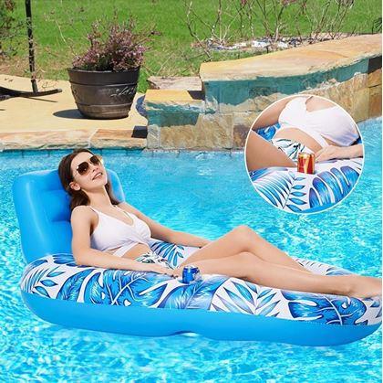 Obrázok z Nafukovacie kreslo do vody s držiakmi na nápoje