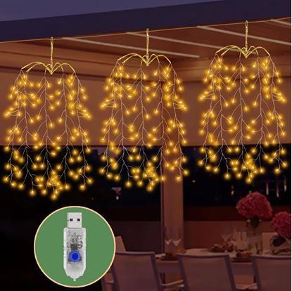 Obrázok LED závesné svetielka s vŕbovými vetvičkami a USB napájaním