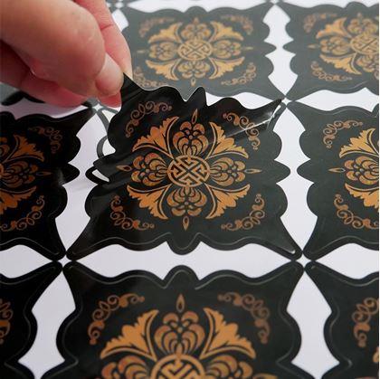 Obrázok z Nálepky na obklady  - 36 ks - čiernohnedé