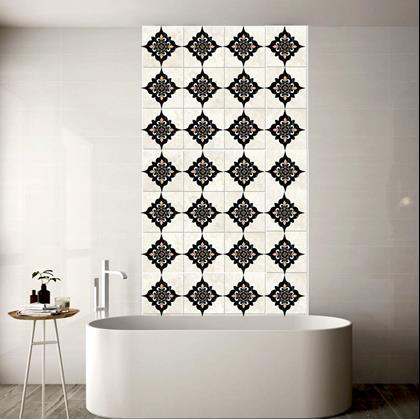 Obrázok z Nálepky na obklady  - 20 ks - čiernožlté