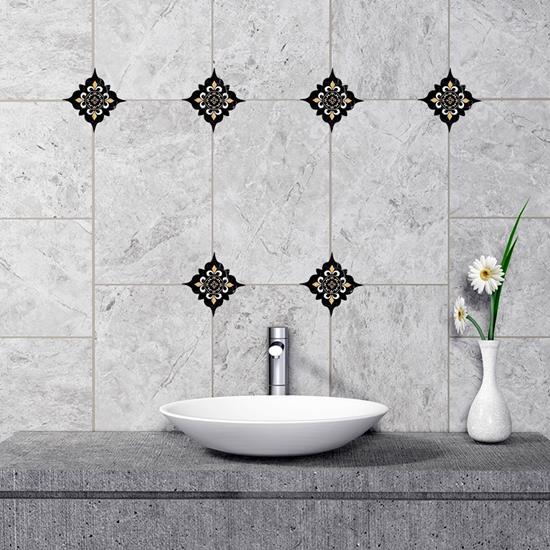 Obrázok z Nálepky na obklady  - 20 ks - čiernožlté