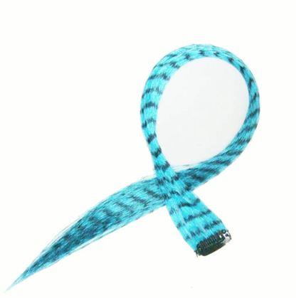 Obrázok z Farebný clip in pramienok 45 cm, umelý medvedí chvost -  modrý