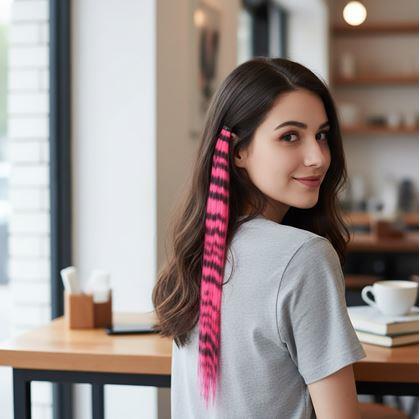 Obrázok z Farebný clip in pramienok 45 cm, umelý medvedí chvost -  modrý