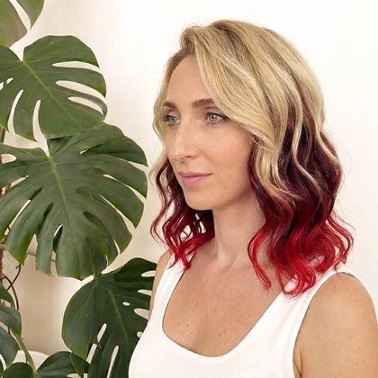 Obrázok z Clip in pás pre farebné podfarbenie vlasov - hnedo-červený