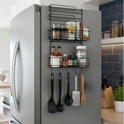 Obrázok Kovový organizér na chladničku čierny