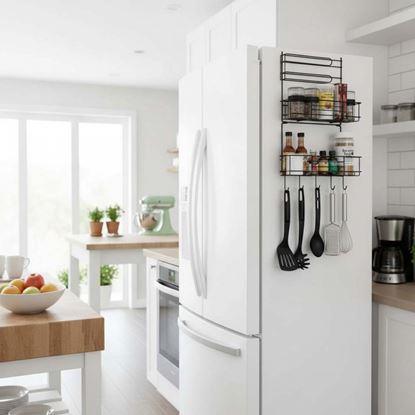 Obrázok Kovový organizér na chladničku čierny