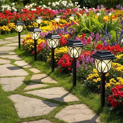 Obrázok z 2 ks LED solárna lampa na záhradu