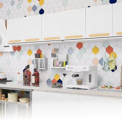 Obrázok z Samolepiace tapeta do kuchyne 100x60 cm - farebné hexagóny
