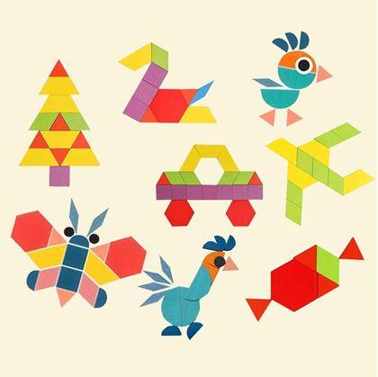 Obrázok z Drevená skladačka - geometrické tvary 180 ks