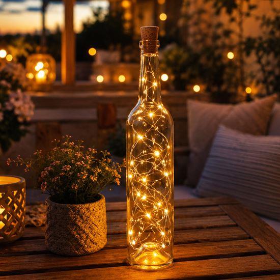Obrázok z LED svetelná reťaz do fľaše s korkom 2 m