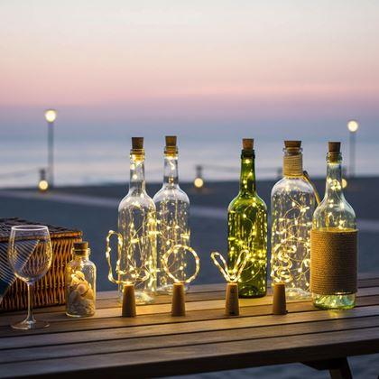 Obrázok z LED svetelná reťaz do fľaše s korkom 2 m