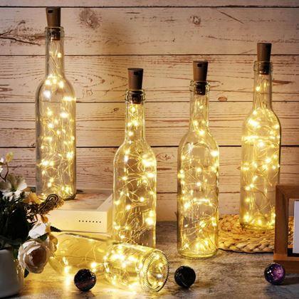 Obrázok z LED svetelná reťaz do fľaše s korkom 2 m