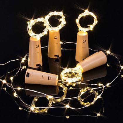 Obrázok z LED svetelná reťaz do fľaše s korkom 2 m