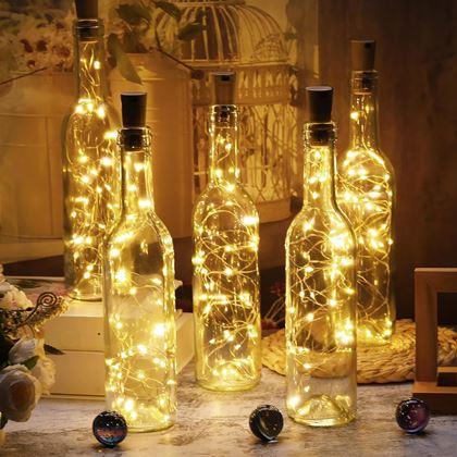 Obrázok z LED svetelná reťaz do fľaše s korkom 2 m