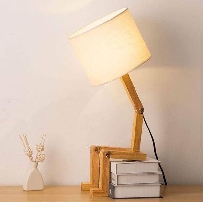 Obrázok Drevená stolná lampa panáčik