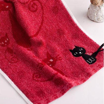 Obrázok z Uterák s mačkou 50x25 cm  -  červený