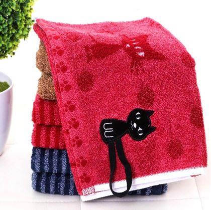 Obrázok z Uterák s mačkou 50x25 cm  -  červený