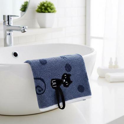 Obrázok z Uterák s mačkou 50x25 cm  -  modrý