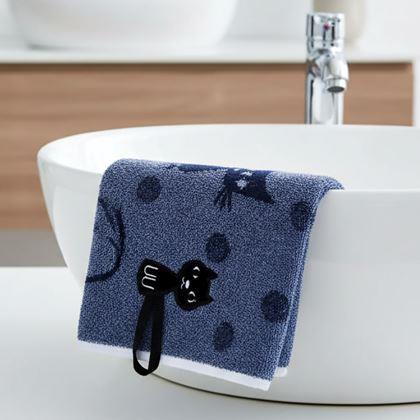 Obrázok z Uterák s mačkou 50x25 cm  -  modrý