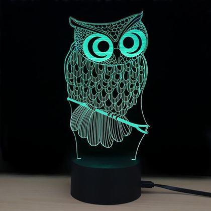 Obrázok z Lampa s 3D ilúziou  -  sova